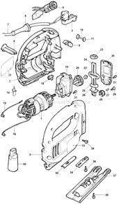 Page A Diagram and Parts List for BT400 Type 1 Black and Decker Jig Saw